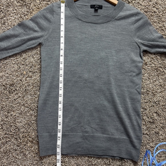 J. Crew Heather Gray Merino Wool Sweater - Picture 6 of 8